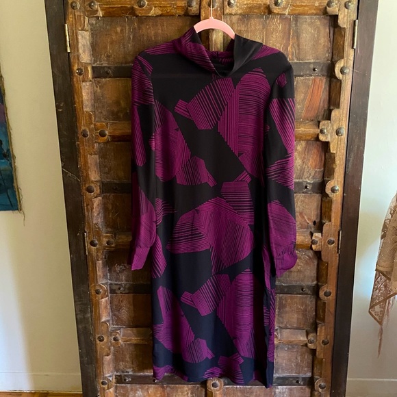 Calvin Klein bold geometric print silk tunic dress - Picture 1 of 12